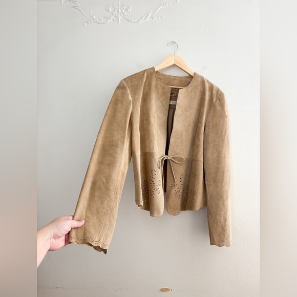 Vintage Valerie Stevens Leather Tie Jacket - Picture 7 of 7